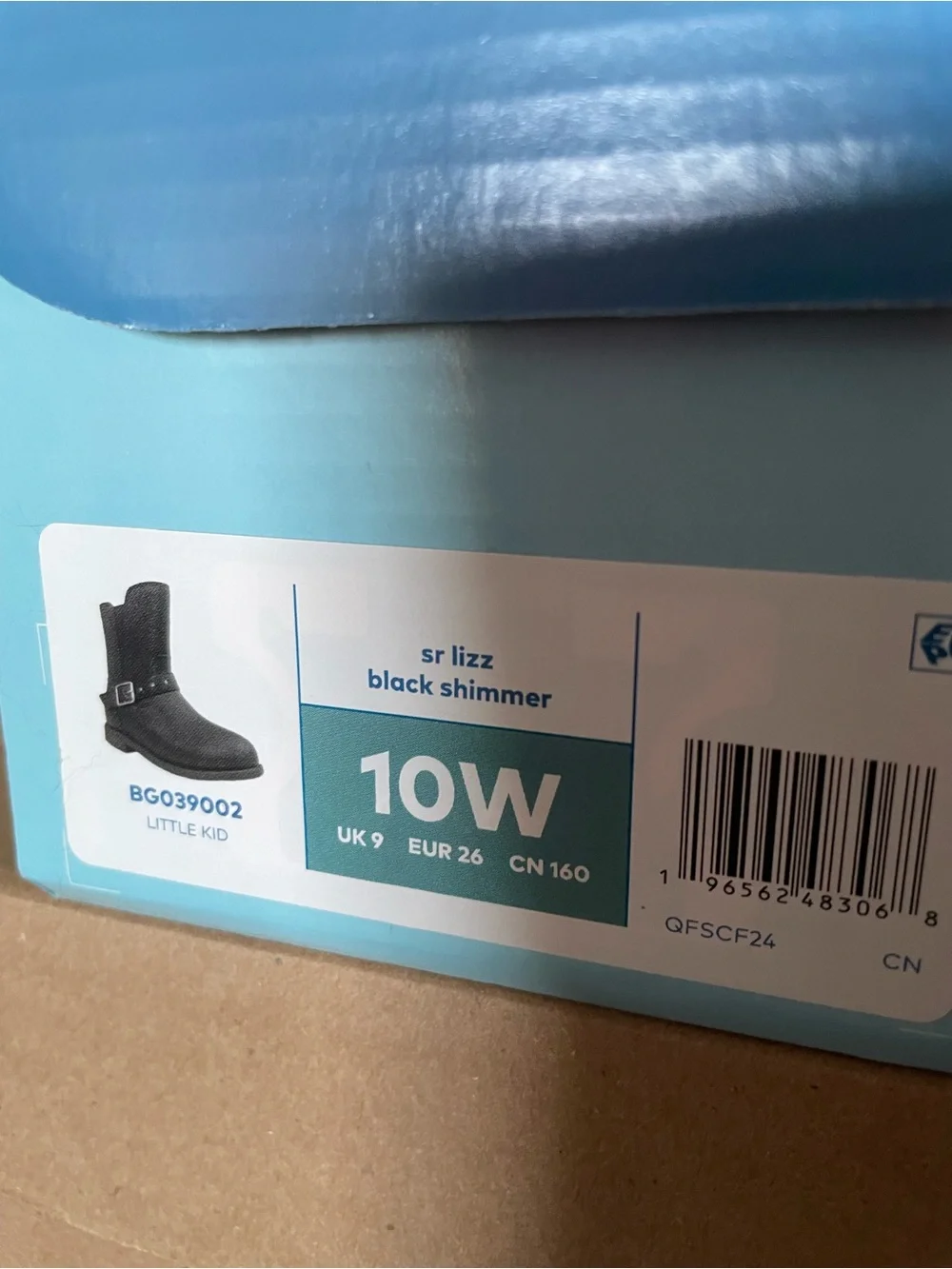 Stride Rite Sr Lizz Black Shimmer Boots Toddler Girl Zip Stars Mid Calf NEW Box